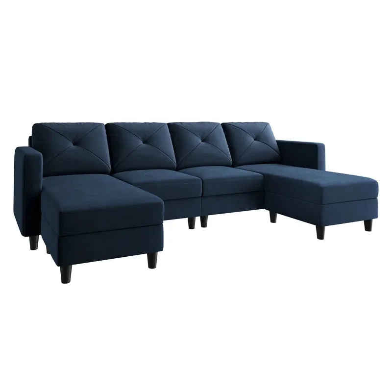 U Shaped Sectional Couch Upholstered Sofa Couch with Chaise