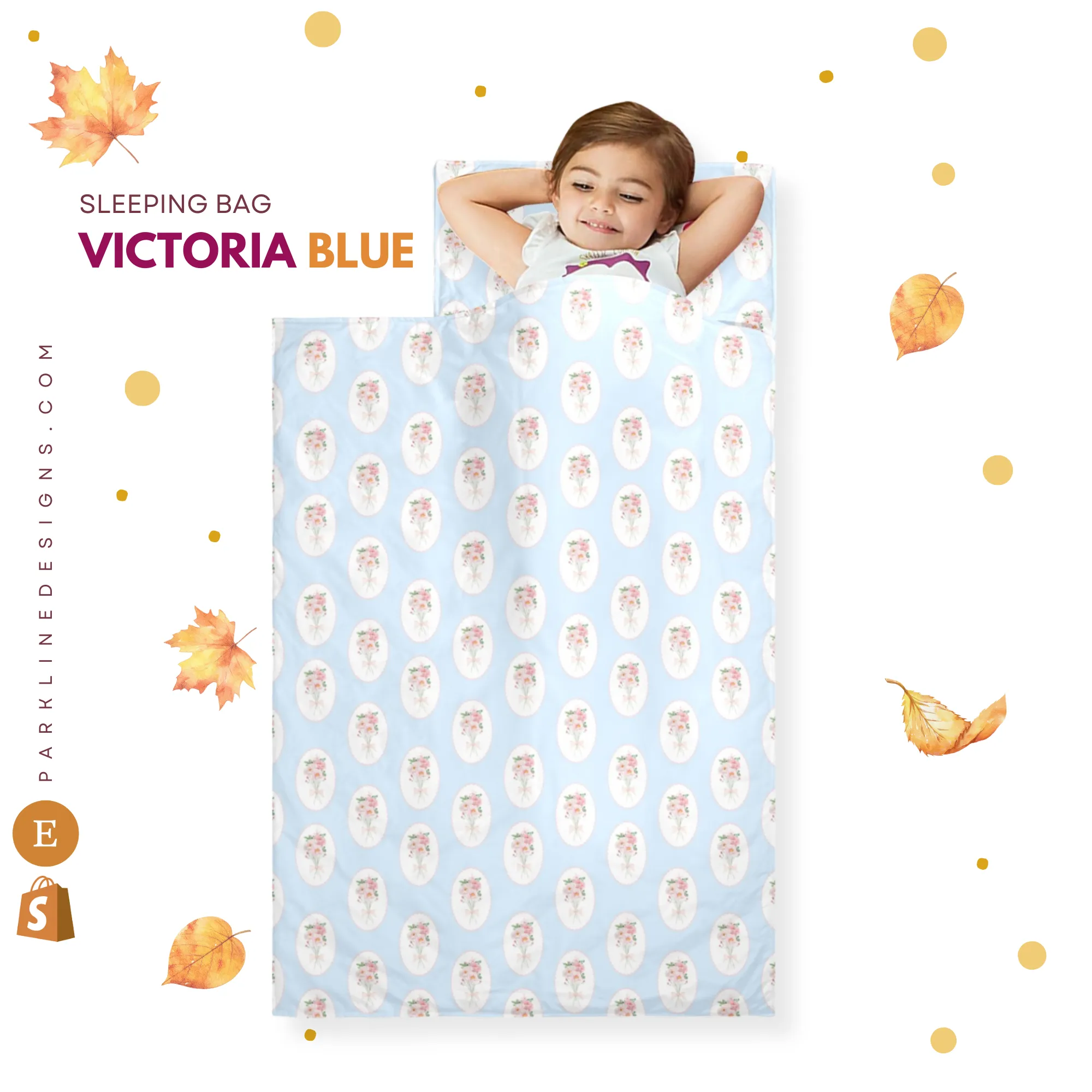 Victoria Blue Kids' Long Sleeping Bag | A Catchy Blend of Comfort & Style | Lightweight and Durable Sleeping Bag for Kids