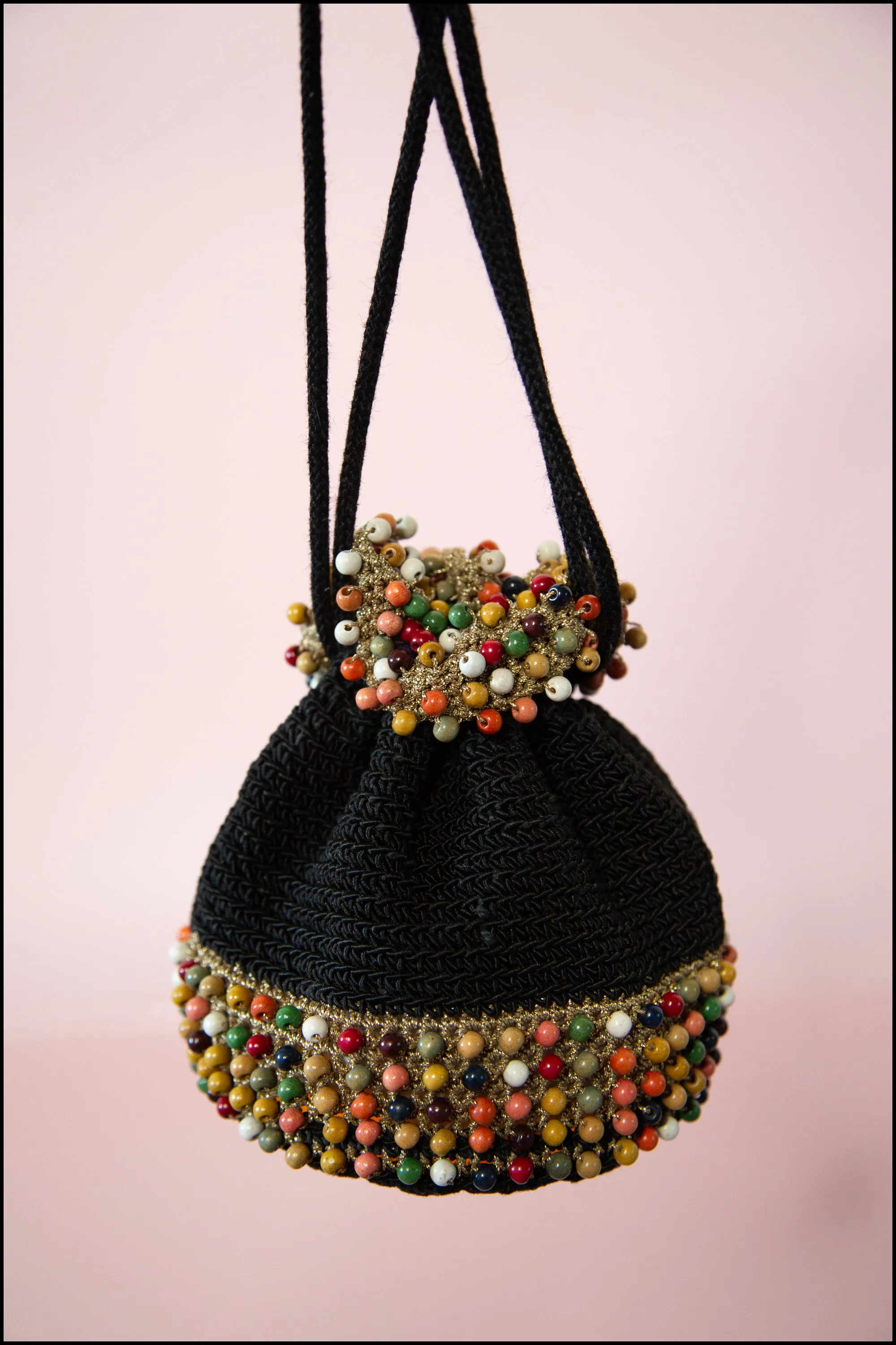 Vintage 1940s Rainbow Beaded Evening Bag