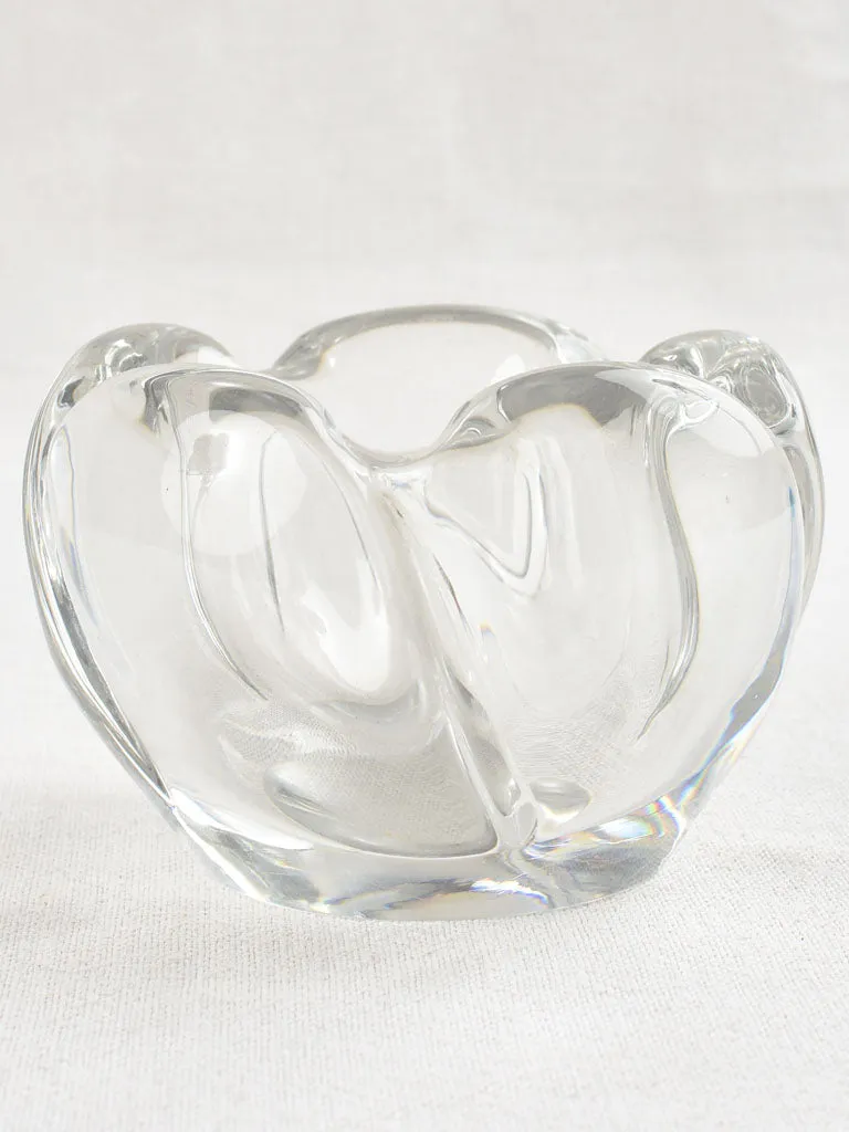 Vintage crystal Daum ashtray - flower 4¾"