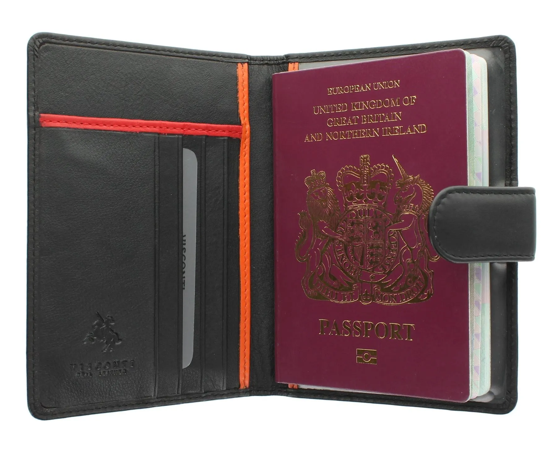 Visconti Bond Collection ODDJOB Leather Passport Holder With Tab Closure RFID blocking BD15