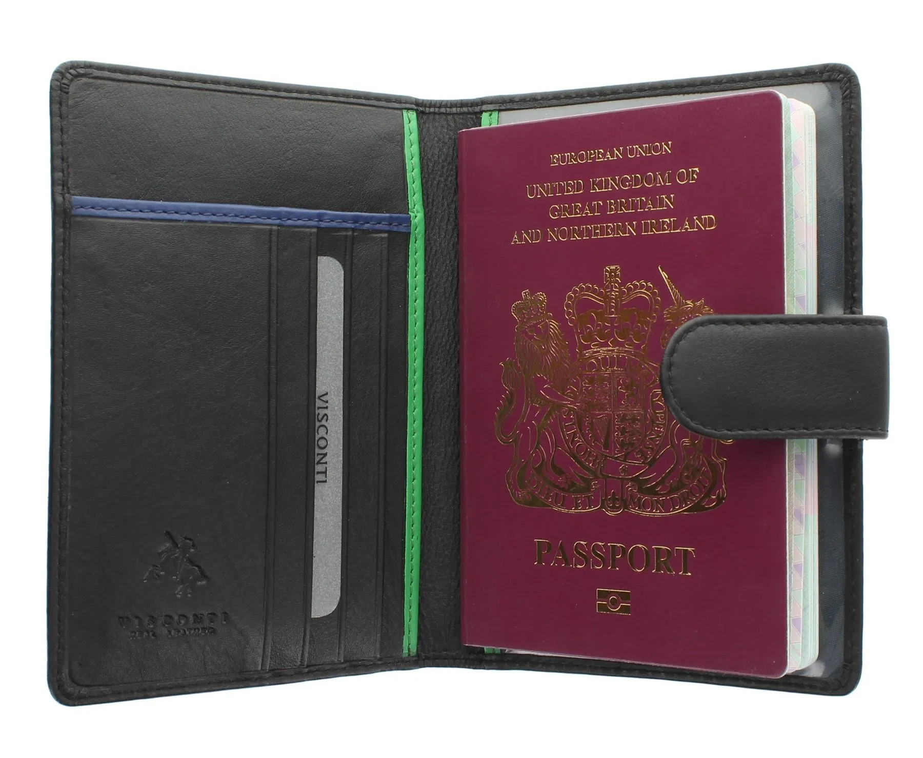 Visconti Bond Collection ODDJOB Leather Passport Holder With Tab Closure RFID blocking BD15