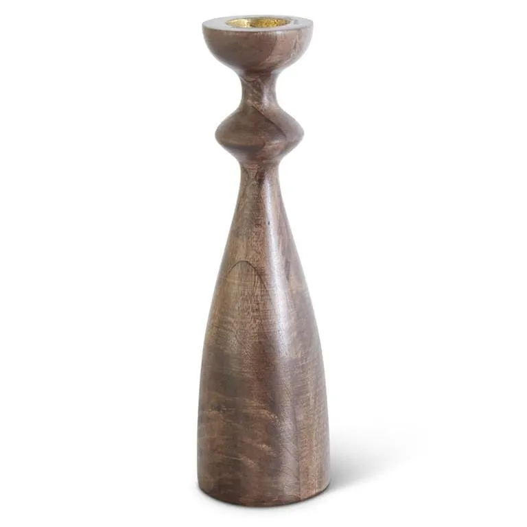 Wood Hourglass Shaped Candleholders