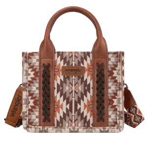 Wrangler Ladies Brown Southwestern Print Mini Tote Crossbody Bag WG2213-8866SBR