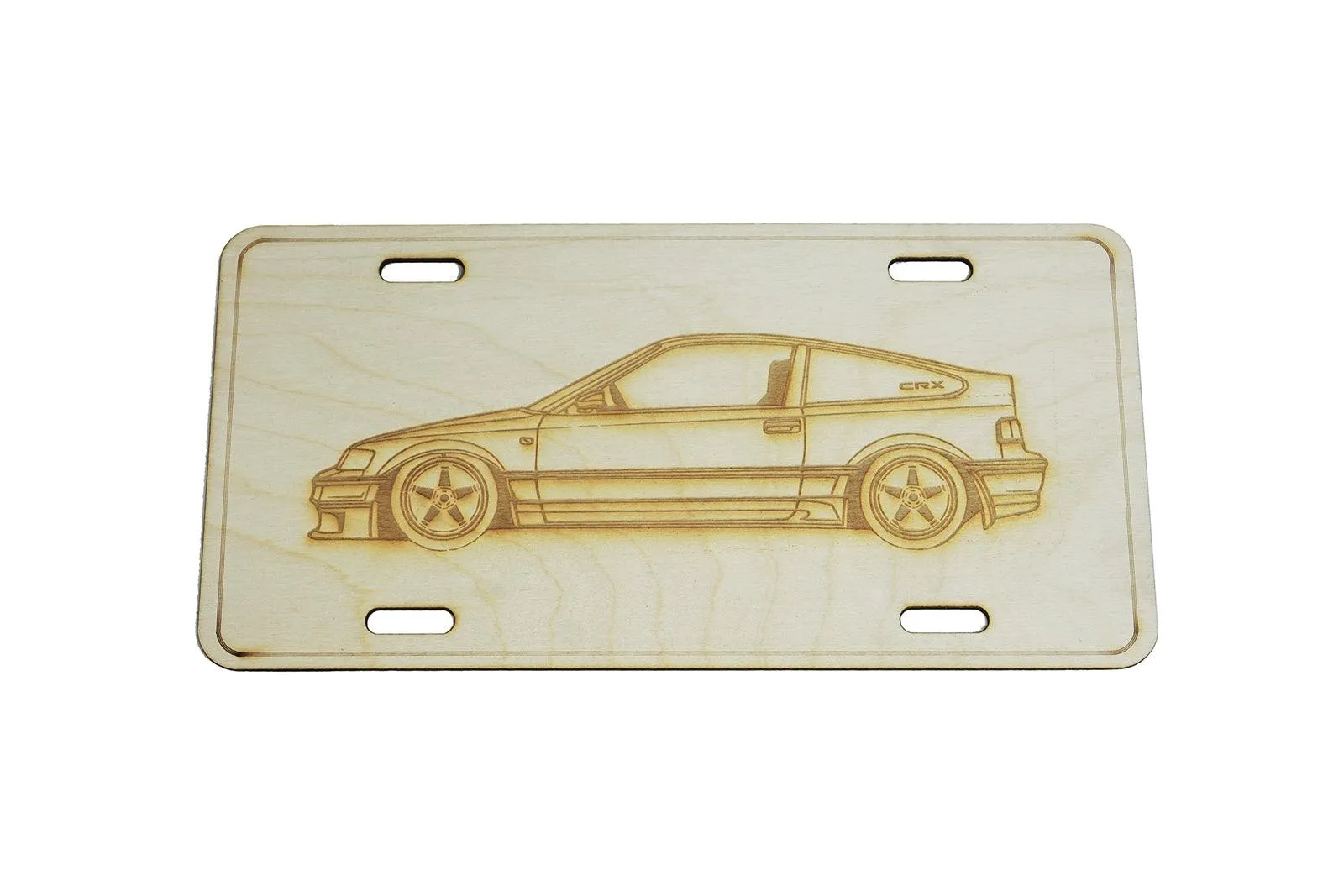 ZSPEC Honda CRX Si Hatchback License Plate, Birch, Ornamental