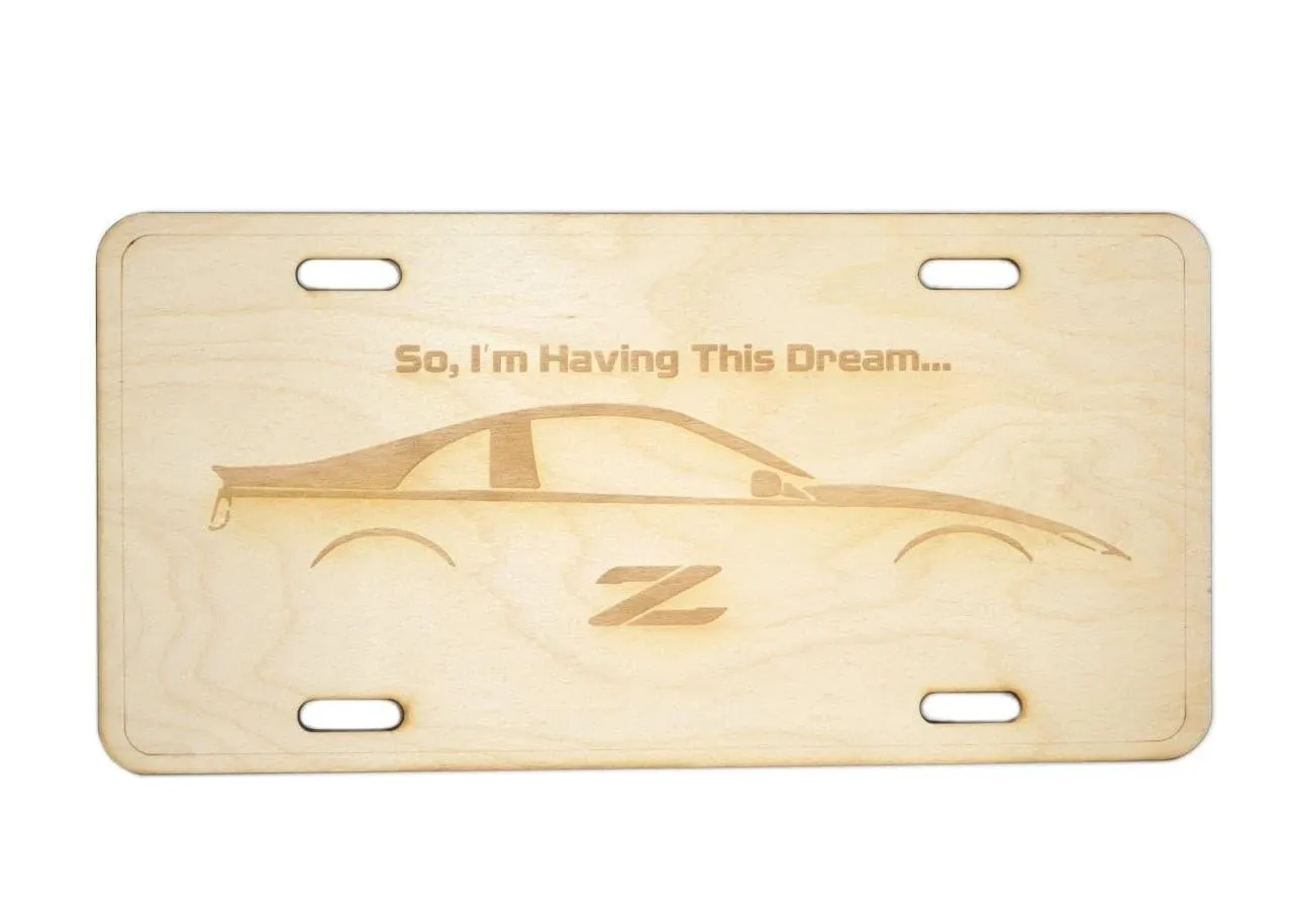 ZSPEC Nissan 300zx Z32 Silhouette License Plate, Birch, Ornamental